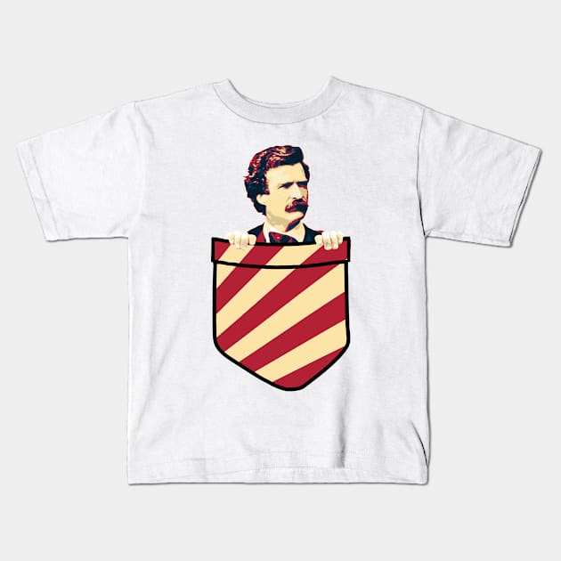 Mark Twain In My Pocket Kids T-Shirt by Nerd_art